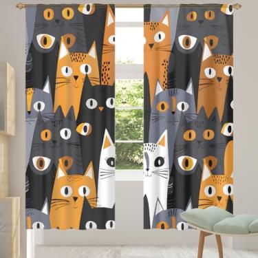 Imagem de 2 conjuntos de painéis cortinas transparentes engraçadas fofas e arejadas com filtro leve painéis de cortina de porta para janela para sala de estar, quarto, jantar, 203 cm de comprimento