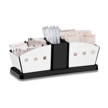 Imagem de Suporte Porta Saches Inox Cafe Adocante Açucar Restaurante