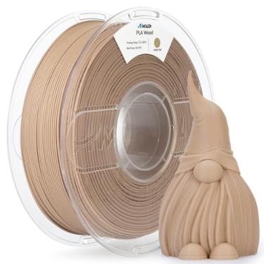Imagem de AMOLEN Filamento PLA 1,75 mm, filamento de madeira para impressora 3D adiciona 15% de fibra de madeira real, carvalho branco cor natural fosco e filamento 3D fosco filamento PLA de 1,75 mm, filamento