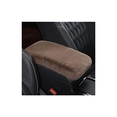 Imagem de HGTRH 32 x 20 cm, almofada de cobertura de console central automotiva de pelúcia, almofada de apoio de braço macia e de suporte, capa de caixa de apoio de braço automático, almofada universal de apoio