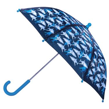 Imagem de Wildkin Guarda-chuva infantil – dossel à prova de chuva, alça curva, design fácil de pendurar – tubarões