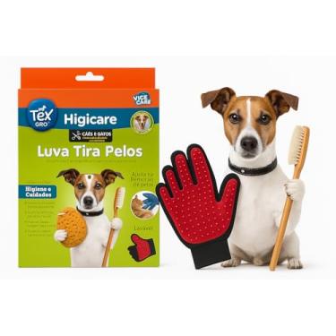 Imagem de Luva Tira Pelos para Cães e Gatos, Massageadora, Lavável, Remoção de Pelos Mortos