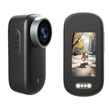Imagem de Jinpei Mini câmera de ação 4K, com tela de 1,5 polegadas incluída de 64 GB, com clipe giratório de 360° e clipe magnético, 180 minutos para gravação, IP65, viagens, passeios com animais de estimação e