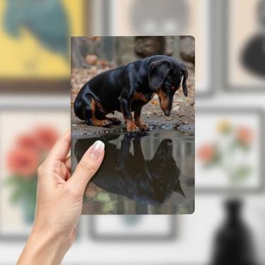 Imagem de Caderno de couro para cães, caderno A5 para anotações no escritório, agenda de 21 x 14,7 cm, agenda, diário de viagem, artigos para cães, presentes para amantes de cães 2