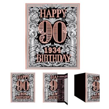 Imagem de Gcardist Cartão comemorativo de aniversário de 90 anos 2024, cartão de presente de aniversário de 90 anos para mulher, mãe, esposa, tia, memória de volta em 1934 (envelope)
