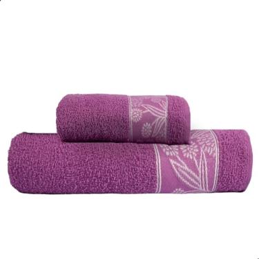 Imagem de Jogo de Toalhas Solteiros Garden 1 para Banho e 1 de Rosto (Roxo)