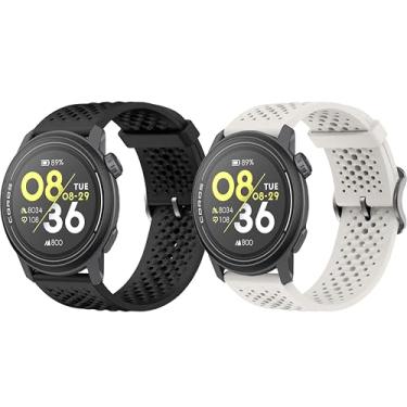 Imagem de LeyuBand Pacote com 2 pulseiras de silicone de 22 mm compatíveis com Coros PACE 3/APEX 2 PRO/APEX PRO/APEX de 46 mm para homens e mulheres
