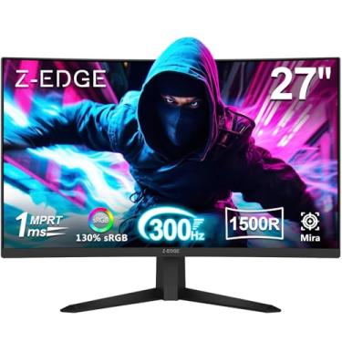Imagem de Monitor curvo para jogos Z-Edge de 27 polegadas, FHD 1080P, 300 Hz, 280 Hz e 240 Hz, monitor curvo 1500R, monitor de computador, MPRT de 1 ms, UG27S, 2 portas DP 1.4 e 2 portas HDMI 2.0