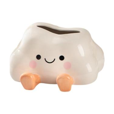 Imagem de MotiveTech Porta-lenços decorativo em cerâmica com capa para caixa de lenços, porta-papel higiênico, recipiente de armazenamento decorativo para guardanapos,