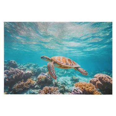 Imagem de CEBUGI Tapete de área 60 x 90 cm macio lavável tapete antiderrapante com suporte de borracha tapetes de área de natação para sala de estar, quarto, decoração de casa