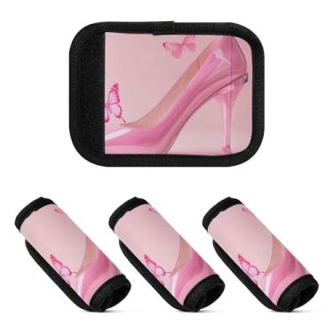 Imagem de Qilmy Dream High Heels Bagagem Handle Wrap Pacote 2 Identificadores de Bagagem Tag Comfort Handle Grips Capa para Carrinho de Viagem Bolsa Mala Avião Acessórios de Viagem 1763