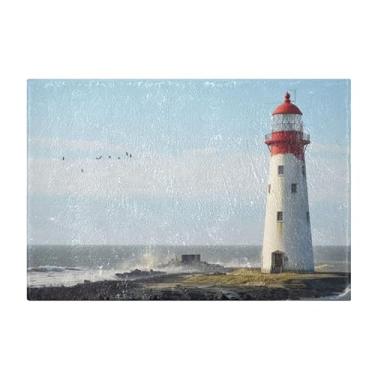 Imagem de Burbuja Lighthouse on Coast Tapete de Banheiro, Extra Macio Absorvente Tapete de Banheiro com Base Antiderrapante para Banheiro, Banheira, Chuveiro, 41 x 61 cm