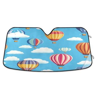 Imagem de STAYTOP Balão de ar quente colorido para para-brisa de carro, protetor de viseira dobrável, mantém a frescura, bloqueia raios UV e acessórios para proteger carros, SUVs, caminhões-(M)