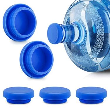 Imagem de 5 Pacote Garrafa de Água Galões Substituição Silicone Reutilizável À Prova Derramamento Ajusta-se a Garrafas 55mm Tampa Grau Alimentar