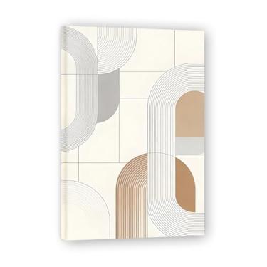 Imagem de Arte em tela minimalista Calm Circle: Serenidade tons neutros grande área em branco para decoração de espaço calmo 19 x 30 cm emoldurada