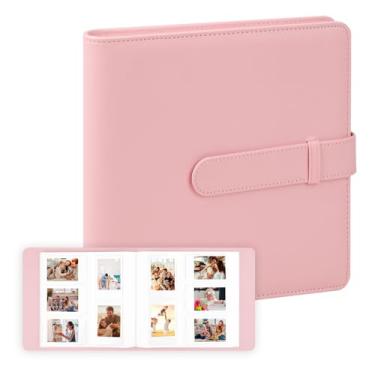 Imagem de Álbum de fotos 360 com bolsos para câmera instantânea Fujifilm Instax Mini 12 11 9 8+8 90 40 EVO, para câmeras instantâneas Polaroid Snap/SocialMatic e impressora instantânea Zip (Rosa)