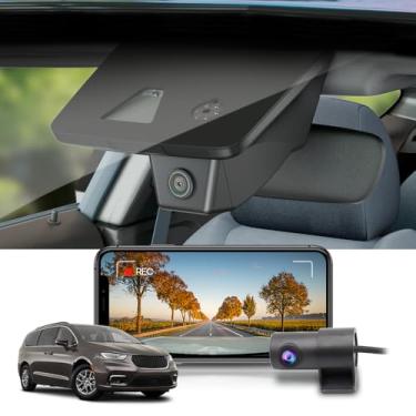 Imagem de Fitcamx Frente 2160P+Traseiro 1080P Dash Cam Adequada para Chrysler Pacifica 2018-2026 & Plug-in Hybrid, OEM Estilo, 2 Way HD Vídeo, WiFi & APP, Loop Gravação, G-Sensor, Plug & Play, 128GB Cartão