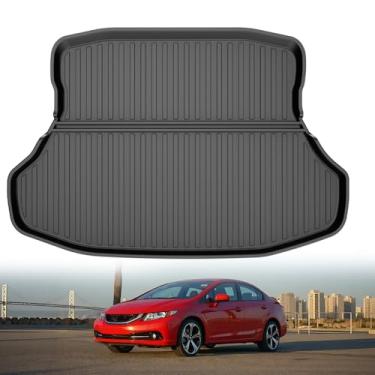 Imagem de Forro de carga adequado para Honda Civic 2015 2014 2013 2012 - Tapete de porta-malas AOMSAZTO TPE Substituição do forro do porta-malas para acessórios Honda Civic 9ª geração, bandeja de carga, preto