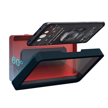 Imagem de Suporte de celular em parede com tela anti-embaçamento e case autoadesivo para banheiro compatível a maioria dos telefones