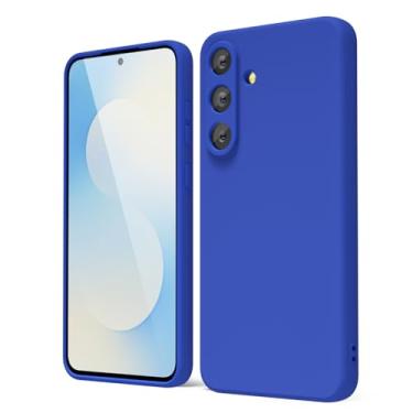 Imagem de oakxco Capa para celular Samsung Galaxy S25 FE de silicone líquido, gel de borracha macia de aderência fina e fofa para mulheres e homens, TPU fosco liso liso cor sólida feminina simples capa com capa