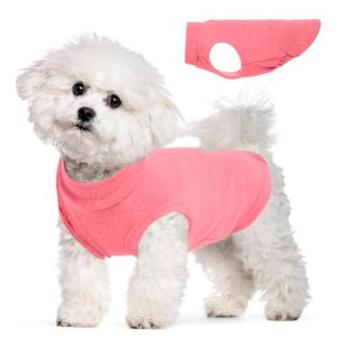 Imagem de Colete de lã para cães – Rosered, P – Moletom quente e elástico | Suéter leve sem mangas, design pulôver para cães pequenos, roupas chihuahua, papillon, Pomerânia