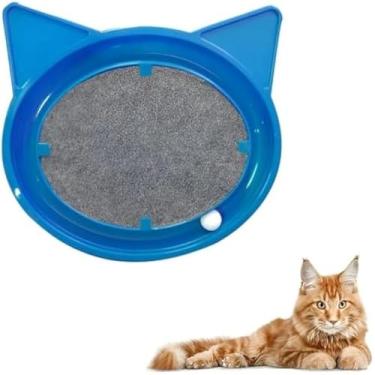 Imagem de Arranhador para Gatos com Bolinha Interativa Antistress - Azul
