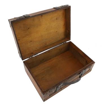 Imagem de aqxreight Mala de Madeira Sintética Caixa de Armazenamento Decorativa Vintage Antigo Adereço Pequeno Desgastado Amarelo Uma Mesa Maravilhosa a ou como Esta Decoração de TODOS OS QUARTOS Serve Em