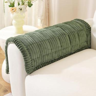 Imagem de Royhom Capas de braço de sofá, capas de apoio de braço para animais de estimação, capas grossas e felpudas, protetor de almofada de móveis para animais de estimação, poltrona reclinável de couro, sofá