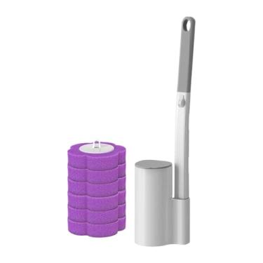 Imagem de Bothyi Escova de vaso sanitário, kit de limpeza com escova e esfregão para banheiro. Acessórios para vaso sanitário, Roxo