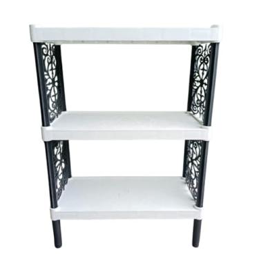 Imagem de Suporte para Plantas Estante Decorativa de Jardim Multicamadas, Resistente, Decorativa para Sala, Balcão e Jardim Ideal para Amantes de Plantas(3 Prateleiras Branca)