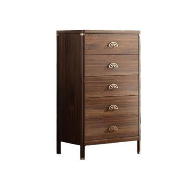 Imagem de Cômodas Cômoda de 5 gavetas da fazenda, com alças metal, organizador madeira para sala estar, entrada