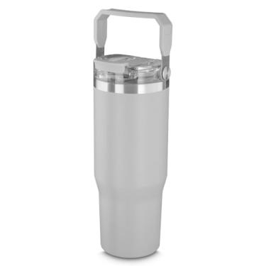 Imagem de GARRAFA Copo Térmico PREMIUM 950ml Inox Isolamento Duplo Tom Cinza - Praticidade e Elegância