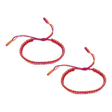 Imagem de PATIKIL Pulseiras trançadas feitas à mão, pulseiras de corda trançada ajustáveis, pulseiras tibetanas de proteção da sorte, One Size, Nylon, Sem Pedra Preciosa