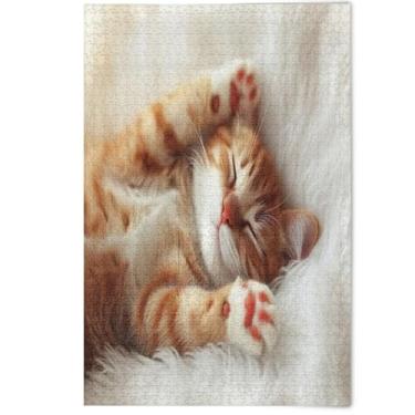 Imagem de Cute Cat Print Jigsaw Puzzle 1000 Pieces Adult, Puzzle Funny Fun Family Puzzles Scenery Animal Artwork, 1000 Pieces, 29.5" x 19.7"