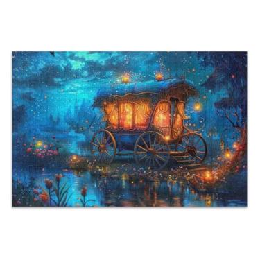 Imagem de Quebra-cabeça Magical Fantasy Carriage grande para adultos com letras nas costas 1000 peças adulto