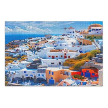 Imagem de Quebra-cabeças rígidos de cidade bonita para adultos com letras nas costas 1000 peças adulto