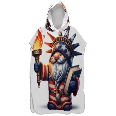 Imagem de Joisal Poncho de surfe plus size trocador de roupão adulto praia banho com capuz toalhas caprichosas desenho animado gnomo bonito colorido ponchos de praia para homens