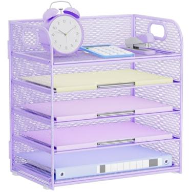 Imagem de Kinkota Organizador de papel para mesa (pacote com 5 níveis dourados)