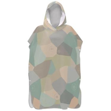 Imagem de Joisal Poncho de surfe trocador de roupão para banho de praia Adul toalhas com capuz plus size formas coloridas pastel ponchos adultos para mulheres