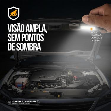 Imagem de Lanterna Tática LED Compacta Recarregável - Luz Frontal + COB Lateral - Hybrid - Gshield