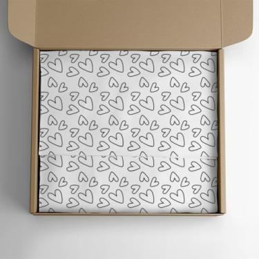 Imagem de Papel de Presente，Papel Seda，50 Folhas，Feito de Material Fibroso，Motivo do CoraçãO，Adequado para Presentes Festivos, LembrançAs e Embalagens de Roupas(Preto,30x70cm)