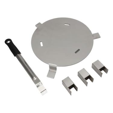 Imagem de Motoparty Conjunto de escudo térmico dobrável de tamanho médio e suporte de grelha para Kamado 2025