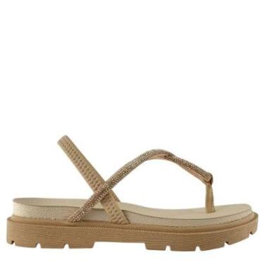 Imagem de Sandália Pink Cats Feminina Rasteira com Detalhe em Strass-Feminino