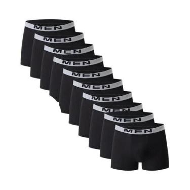 Imagem de Shorts Boxer Pretos Com Cintura Elástica Para Homens E Adolescentes Ta