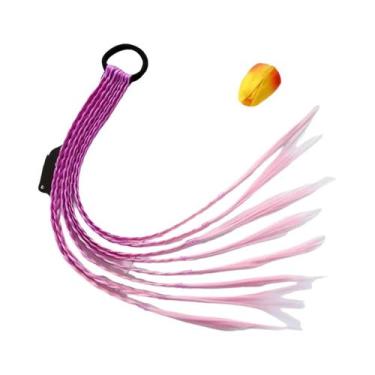 Imagem de Perucas Coloridas Para Meninas Com Rabo De Cavalo, Acessórios De Cabel