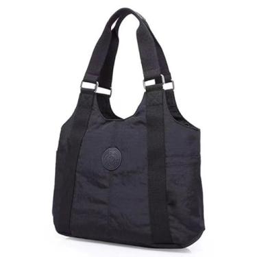 Imagem de Bolsa Tote Feminina Preta, Alças Ajustáveis, Tecido Resistente, Estilo Casual (preto)