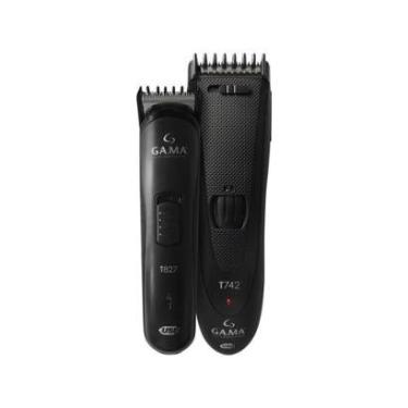 Imagem de Kit Máquina de Cortar Cabelo GAMA Italy Black Titanium T747-Unissex