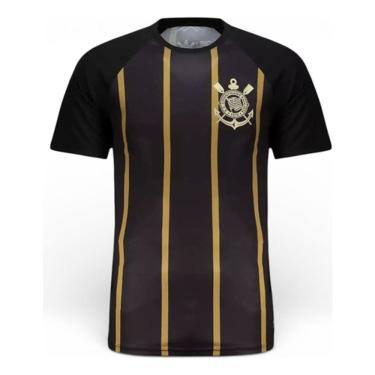 Imagem de Camiseta Corinthians Raglan Dry Listras Gold