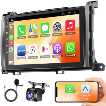 Imagem de Rádio automotivo 4G + 64G para Toyota Sienna 2011 2012 2013 2014, tela sensível ao toque IPS de 9 polegadas, compatível com Carplay sem fio e Android Auto Bluetooth/controle de voz/GPS/WiFi/câmera de