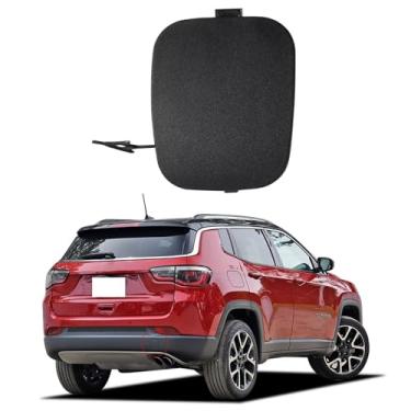 Imagem de CZShiYue Tampa do gancho de reboque do para-choque traseiro do carro, olho de reboque adequado para Jeep Compass 2017 2018 2019 2020 2021 2022 2023 5UP67RXFAB preto fosco